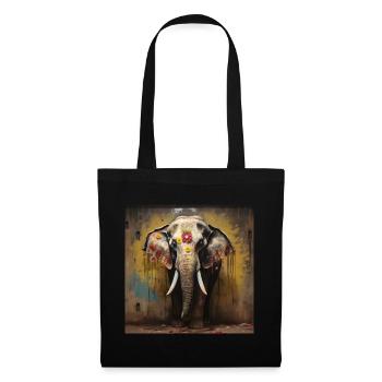 Un éléphant sacré - Sac en tissu - noir - Devant
