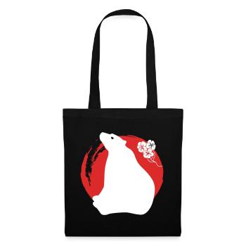 Silhouette d’ours japonais - Sac en tissu - noir - Devant