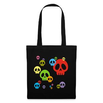 Crâne manga multicolore - Sac en tissu - noir - Devant