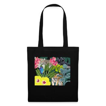Image de la jungle grands félins - Sac en tissu - noir - Devant