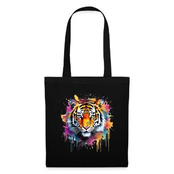 Tigre - Sac en tissu - noir - Devant
