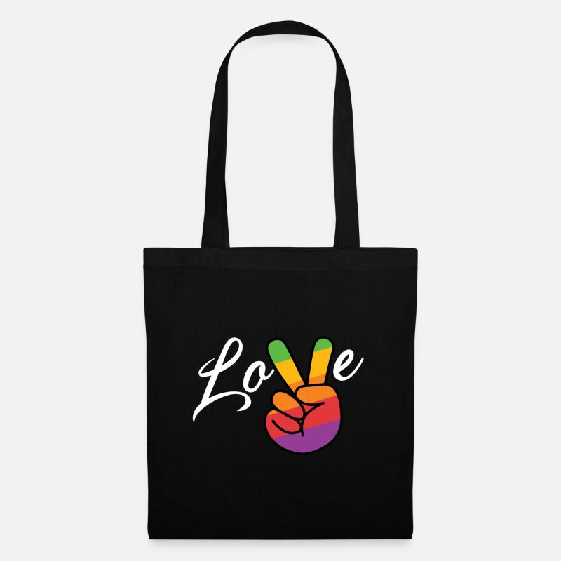 LGBTQ Regenbogen Bisexuell Pride Schwul Lesbisch - Stoffbeutel - Schwarz