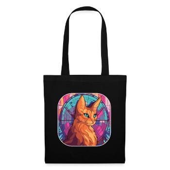 Peinture à l’aquarelle colorée de race de chat somalien - Sac en tissu - noir - Devant