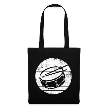 Dessin de caisse claire - Sac en tissu - noir - Devant