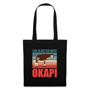 Okapi im Einklang mit der Natur - Stoffbeutel - Schwarz - Vorne