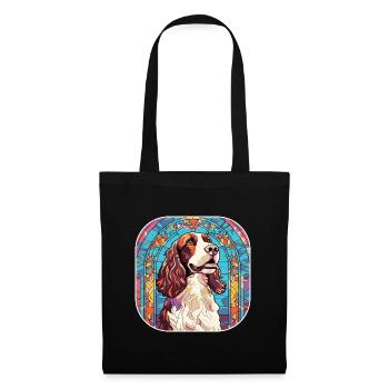 Bunte English Springer Spaniel Hunderasse Waterc - Stoffbeutel - Schwarz - Vorne
