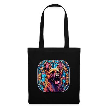 Colorée Berger Allemand Race Aquarelle Glas - Sac en tissu - noir - Devant