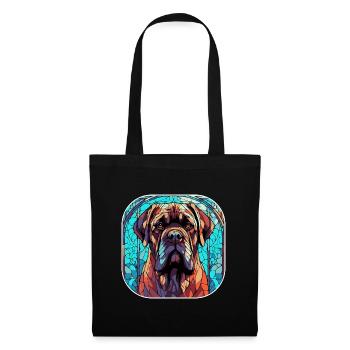Colorful English Mastiff Dog Breed Watercolor Glas - Tote Bag - black - Front