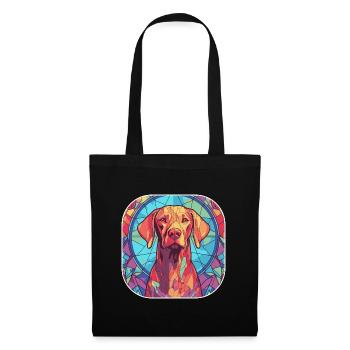 Bunte Vizsla Hunderasse Aquarell Glas Paintin - Stoffbeutel - Schwarz - Vorne