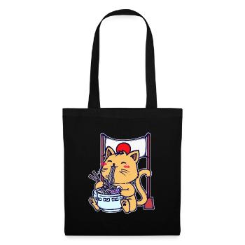 Anime Ramen Cat Japanese Mangastyle Comic Manga - Tote Bag - black - Front