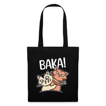 Baka Saying Cartoon Cat Anime Manga Comic - Tote Bag - black - Front