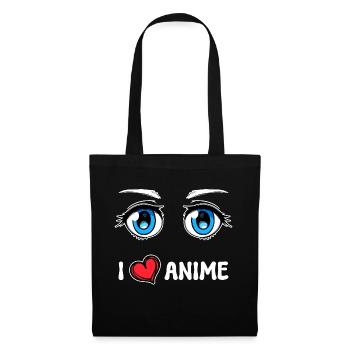 Manga Herz Ich Liebe Anime Statement Japan Comic - Stoffbeutel - Schwarz - Vorne
