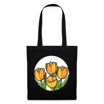 Gelbe Tulpen Florist - Stoffbeutel - Schwarz - Vorne