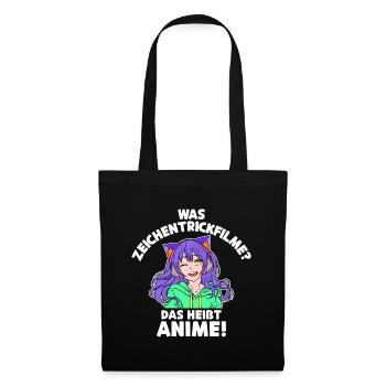 Anime Zeichentrick Comic Japan Mangastyle Manga - Stoffbeutel - Schwarz - Vorne