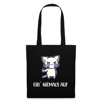 Katze Statement Manga Comic Zeichentrick Anime - Stoffbeutel - Schwarz - Vorne