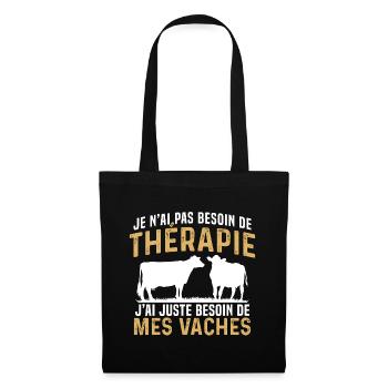 j'ai juste besoin de mes vaches - Sac en tissu - noir - Devant