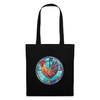 Poulet Aquarelle colorée Illustration d’animaux - Sac en tissu - noir - Devant
