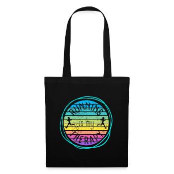 Running is my therapy Retro Sunset - Tote Bag - black - Front