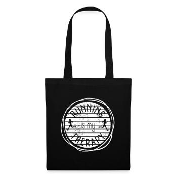 Running Is My Therapy Retro Sunset - Tote Bag - black - Front