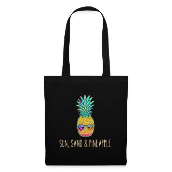 Sun, Sand and Pineapple - Tote Bag - black - Front