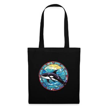 Orca Colorful Watercolor Animal Pet Illustration - Tote Bag - black - Front