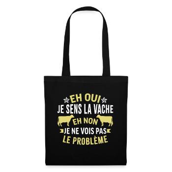 Eh oui je sens la vache - Sac en tissu - noir - Devant