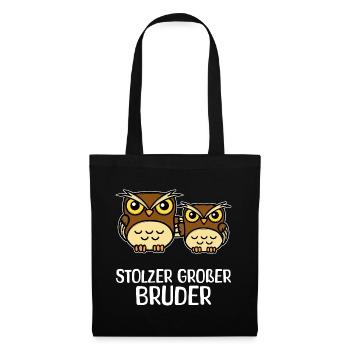 Brother’s Heart Owl Proud Big Brother Déclaration - Sac en tissu - noir - Devant