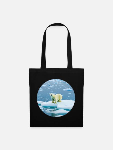 Cooler Eisbär - Ein Design für Kälte-Liebhaber! - Stoffbeutel - Schwarz