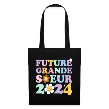 Future grande soeur 2024 bientôt grande soeur - Sac en tissu - noir - Devant