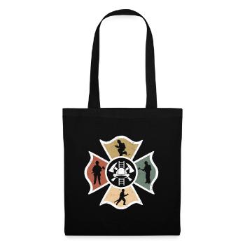 Fire Brigade Vintage pour le cadeau de pompier - Sac en tissu - noir - Devant