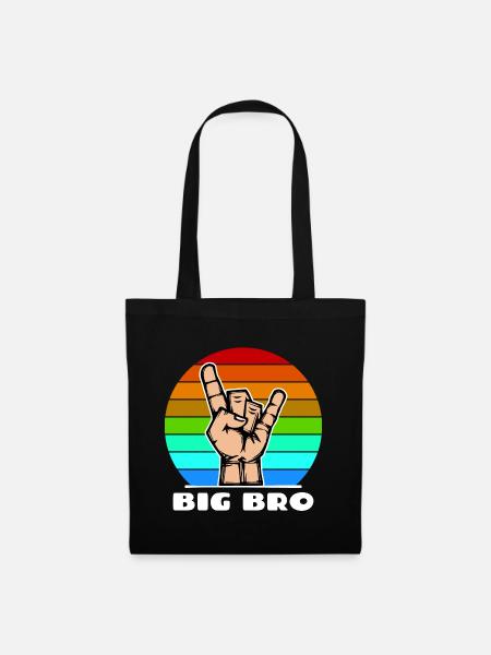 Großer Bruder Bruderherz Cooler Spruch Bro - Stoffbeutel - Schwarz