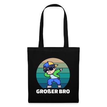 Cooler Spruch Bro Bruderherz Stolzer Großer Bruder - Stoffbeutel - Schwarz - Vorne