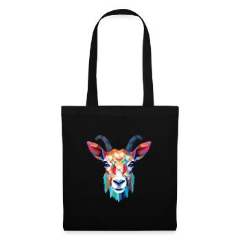 Goat Colorful Watercolor Animal Pet Illustration - Tote Bag - black - Front