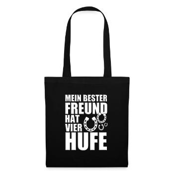 MEIN BESTER FREUND HAT VIER HUFE - PFERD - PFERDE - Stoffbeutel - Schwarz - Vorne