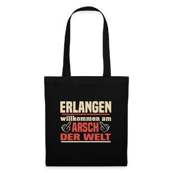 Erlangen - Stoffbeutel - Schwarz - Vorne