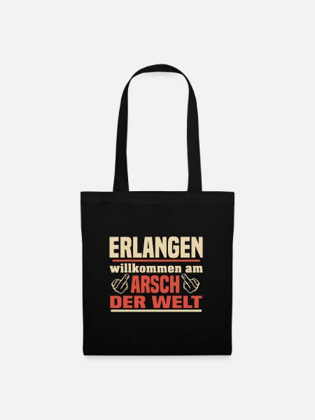 Erlangen - Stoffbeutel - Schwarz