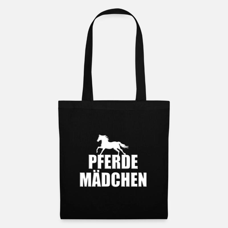 PFERDEMÄDCHEN - PFERD - REITERIN - REITEN - PONY - Stoffbeutel - Schwarz