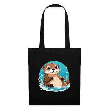 Otter - Stoffbeutel - Schwarz - Vorne