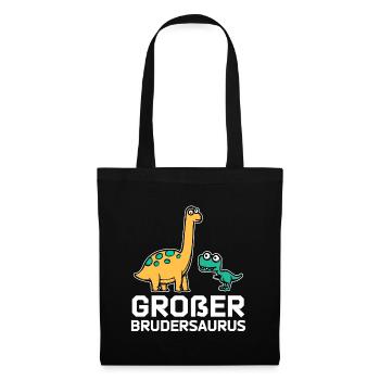 Geschwisterliebe Dino Großer Bruder Statement - Stoffbeutel - Schwarz - Vorne