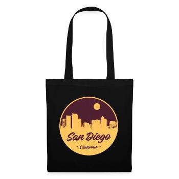 San Diego Skyline Rétro Circle Print - Sac en tissu - noir - Devant
