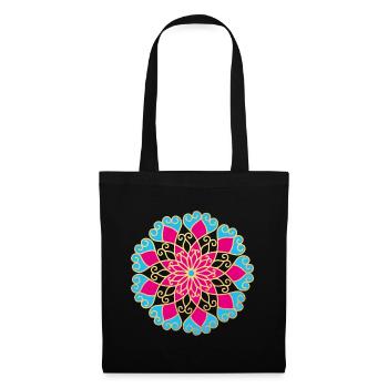 Yoga Mandala Gold Meditation India Ornament Om - Tote Bag - black - Front