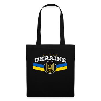 Ukraine Trident - Symbole ukrainien Tryzub - Sac en tissu - noir - Devant