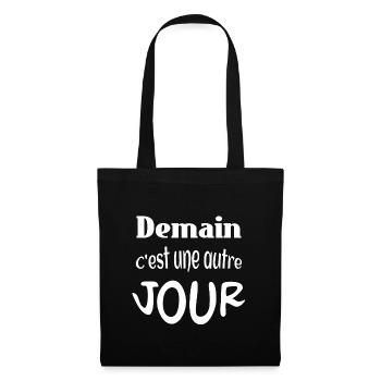 Demain c’est une autre jour - Sac en tissu - noir - Devant