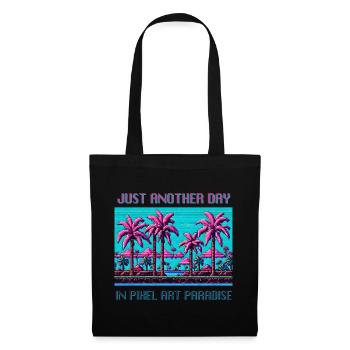Just Another Day In Pixel Art Paradise - Tote Bag - black - Front