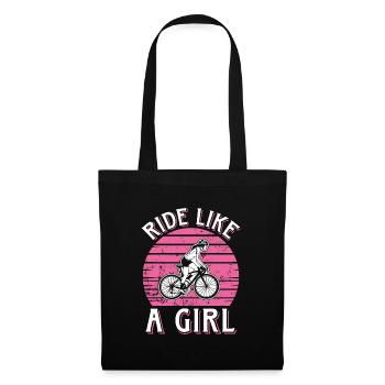 Roulez comme une fille à vélo Fahrrad - Sac en tissu - noir - Devant