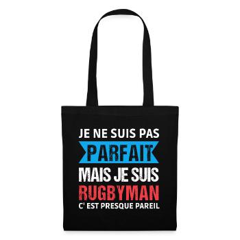 Je suis rugbyman humour rugby cadeau - Sac en tissu - noir - Devant