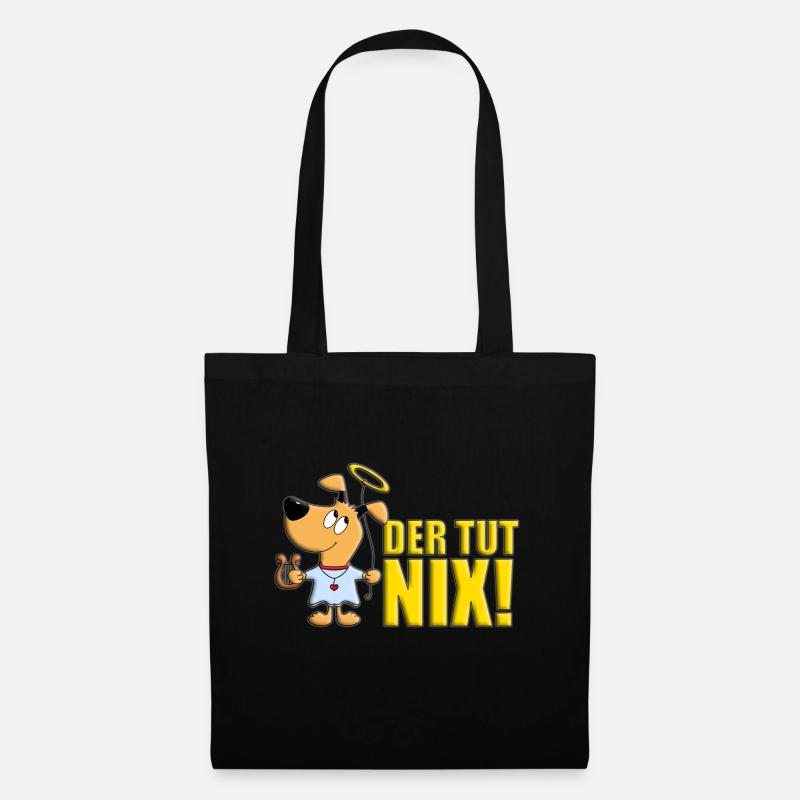 DER TUT NIX! - HUND - ENGEL - HUNDE - TIER - TIERE - Stoffbeutel - Schwarz