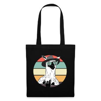 Cool party llama with hat, beer and sunglasses - Tote Bag - black - Front