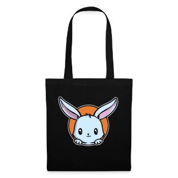 Lapin, animaux domestiques, animal préféré, peluche - Sac en tissu - noir - Devant