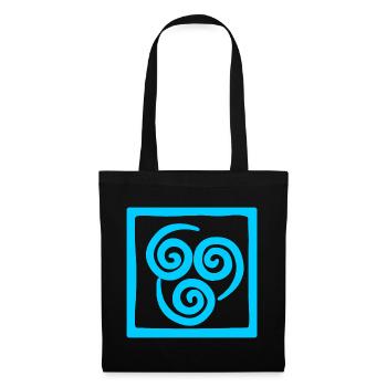 Symbole du vent en carré - Sac en tissu - noir - Devant